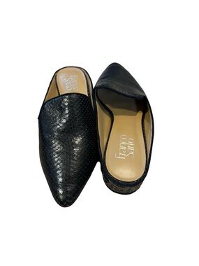 FRANCO SARTO Samanta Black Mules Shoes-size 7 leather slides with studs